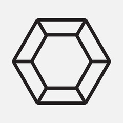 Hexagon icon in outline style, use for website mobile app presentation