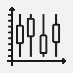 Stats icon in outline style, use for website mobile app presentation