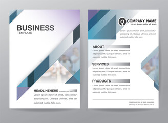 Business Flyer or Cover Design with blue Abstract square Design Template