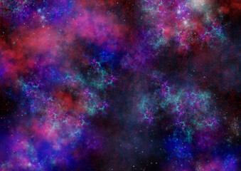 Obraz na płótnie Canvas 紫と青の怪しい宇宙の背景イラスト