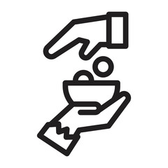 Obraz premium beggar line icon illustration vector graphic 