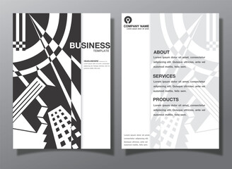 Business Flyer or Cover Design with   Abstract black and white background Design Template