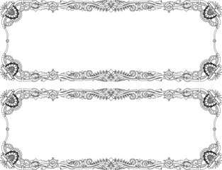 Vector sketch illustration of classic frame pattern background