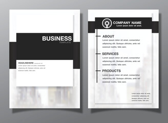 Business Flyer or Cover Design with   Abstract black and white background Design Template