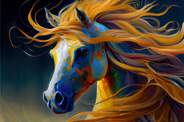 Obraz na płótnie Canvas Fantasy horse made by generative ai