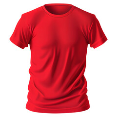 A transparent, editable red t-shirt template. Perfect for textile design, includes a blank plain template for mock-up and layout. Ideal for creating custom
