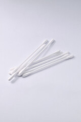 Cotton buds isolated on a white background. Group of cotton buds