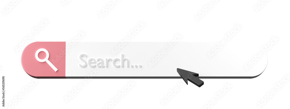 Poster 3d search bar isolated on transparent background png file format.