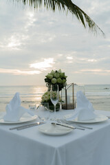 wedding table on the beach