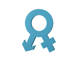 3D Gender symbols isolated on transparent background PNG file format.