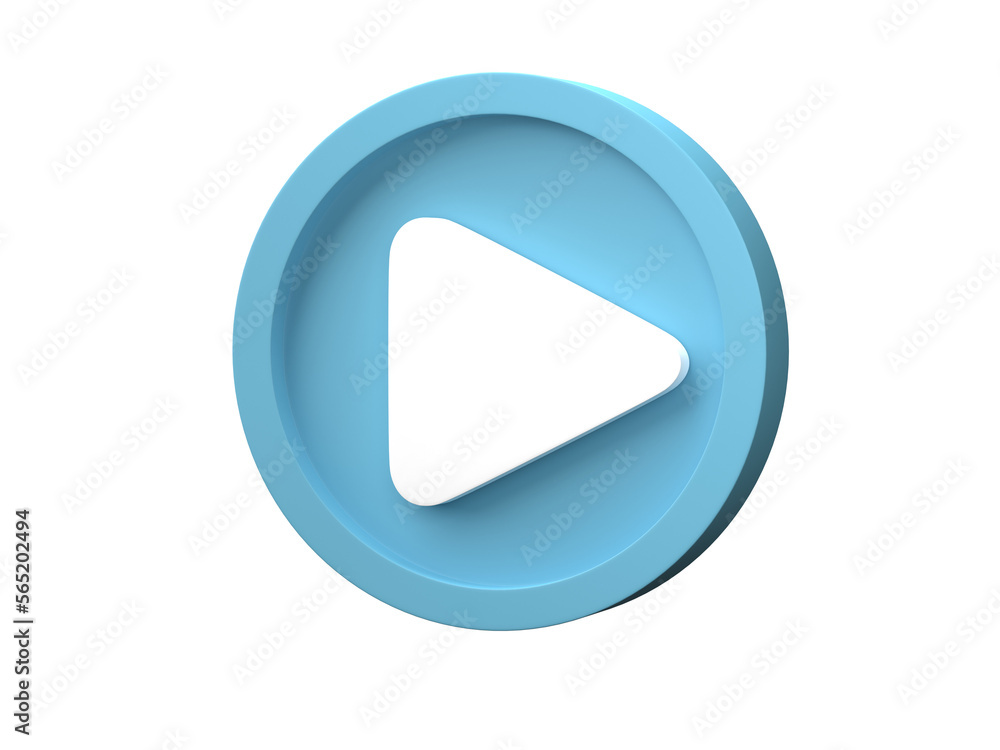 Aufkleber 3d video media player isolated on transparent background png file format.