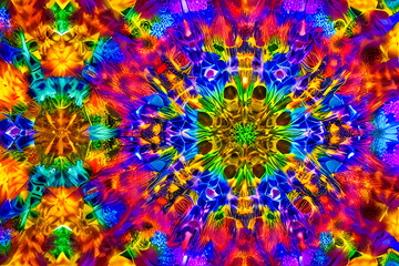 Close=up kaleidoscope  with bright colors