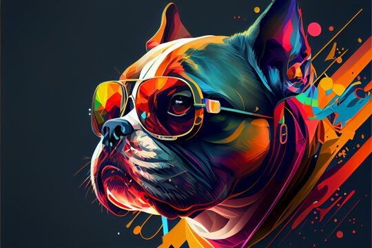 vector style dog background