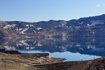 Drekagil,Herdubreid mountain in the Highlands of Iceland.The lake Oskjuvatn in the Iceland.