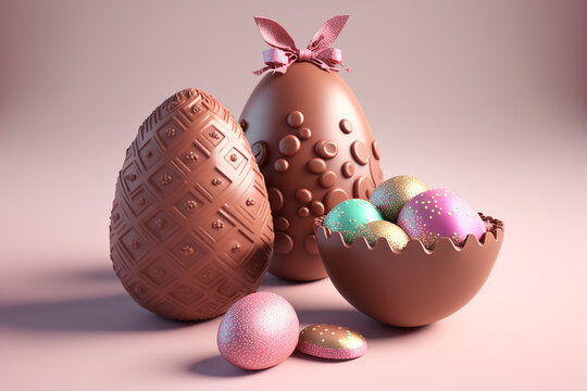 Easter chocolate egg rabbit chicken gold golden jar color