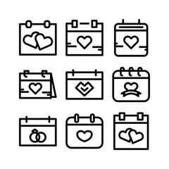 wedding date icon or logo isolated sign symbol vector illustration - high quality black style vector icons