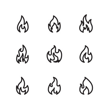 fire icon lineart style