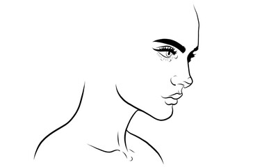 Woman's face vector sketch
