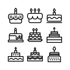 cake icon or logo isolated sign symbol vector illustration - high quality black style vector icons