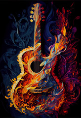  guitar rgb made by generative ai