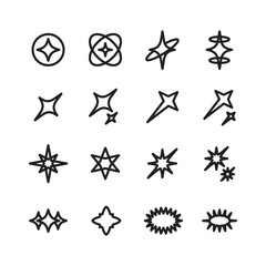 Minimal star shapes.Abstract Geometric shapes, elements. Vector abstract symbols