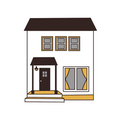 黒い屋根の家のイラスト