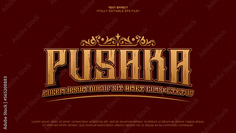 Aufkleber retro and classic 3d text effect design fully editable