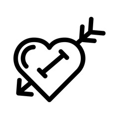 heart arrow icon or logo isolated sign symbol vector illustration - high quality black style vector icons