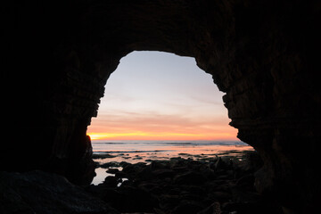 beach view from a cave