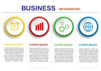 Business process graph, step to success diagram and chart illustration infographic vector Stock Illustration.