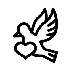 loving bird icon or logo isolated sign symbol vector illustration - high quality black style vector icons