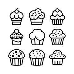 muffin icon or logo isolated sign symbol vector illustration - high quality black style vector icons