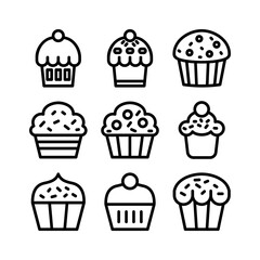 muffin icon or logo isolated sign symbol vector illustration - high quality black style vector icons