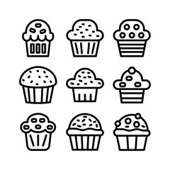 muffin icon or logo isolated sign symbol vector illustration - high quality black style vector icons