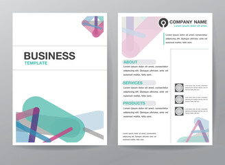 Business Flyer or Cover Design with city in colorful Abstract background Design Template