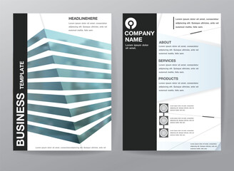 Business Flyer or Cover Design with city in blue Abstract background Design Template