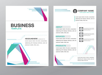 Business Flyer or Cover Design with city in colorful Abstract background Design Template