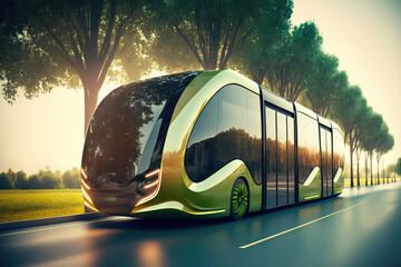 Fototapeta sustainable transportation system of the future, generative ai obraz