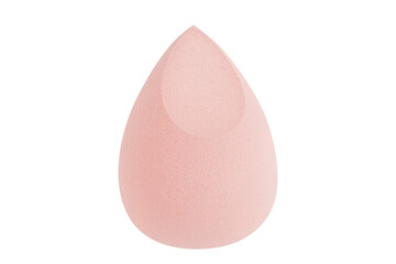 Light nude pink makeup sponge on a white background. beauty blender