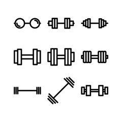 barbell icon or logo isolated sign symbol vector illustration - high quality black style vector icons
