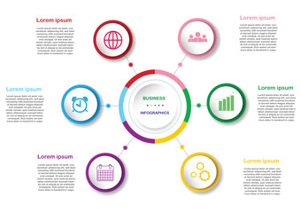 Business process graph, step to success diagram and chart illustration infographic vector Stock Illustration.