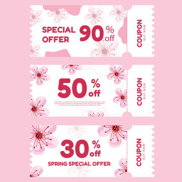 hello spring special discount coupon vector design
