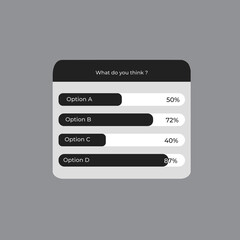 Vector illustration polling with option concept.  Instagram Polling fitur.