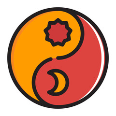 Yin Yang line icon