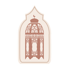 Traditional Muslim lantern on white background