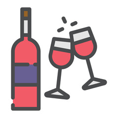 wine bottle line icon