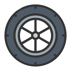Fototapeta premium wheel line icon