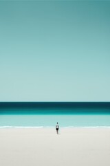 Fototapeta na wymiar Summer's Edge: Epic Minimalism at the Ocean Shore