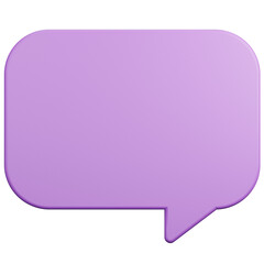 purple speech bubble 3d illustration