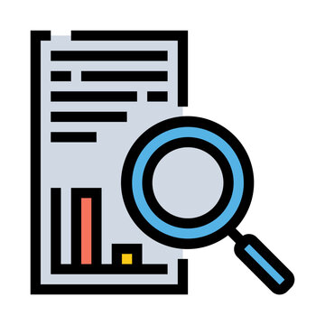 document analysis with magnifying glass clip art preview